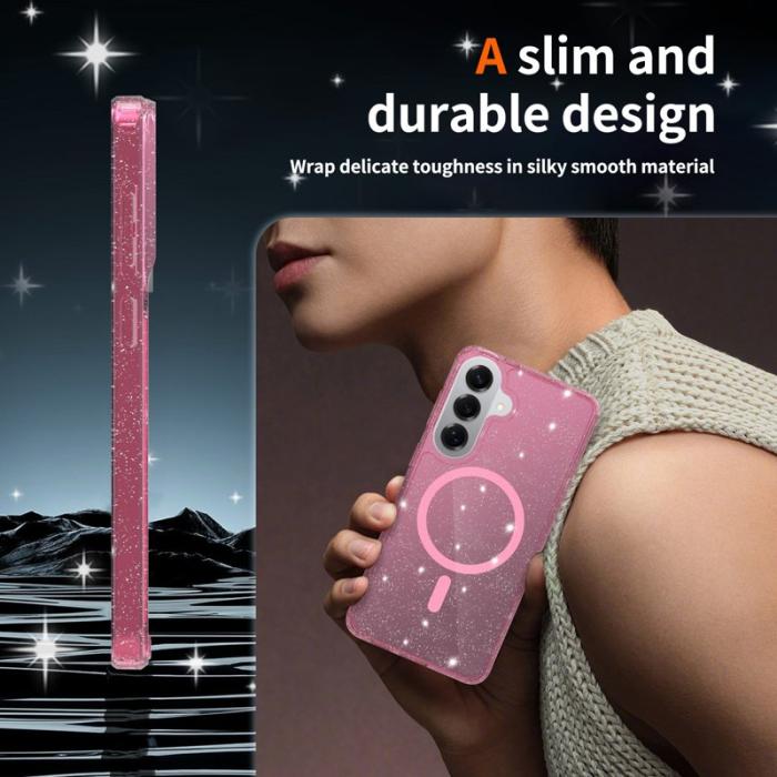 OEM - Mobilskal för Samsung Galaxy S26 Plus Magnetiskt TPU PC - Transparent Rosa