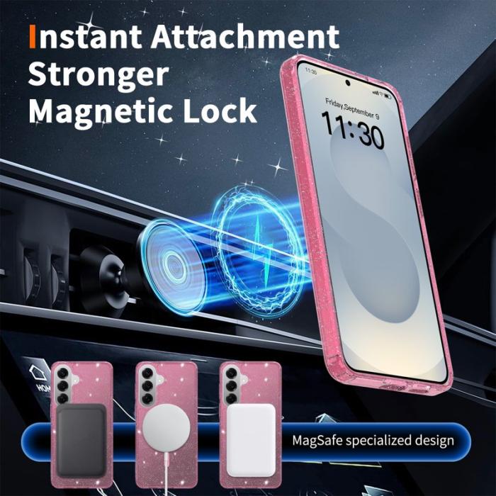 OEM - Mobilskal för Samsung Galaxy S26 Plus Magnetiskt TPU PC - Transparent Rosa
