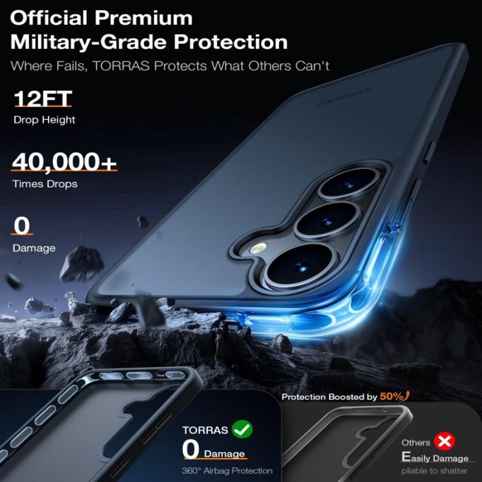 Torras - Torras Mobilskal för Samsung Galaxy S26 Plus Matt PC + TPU - Svart