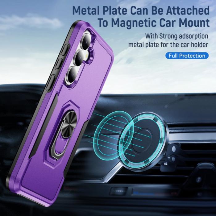 OEM - Mobilskal för Samsung Galaxy S26 Plus Militärklass Ring Kickstand Plast - Lila
