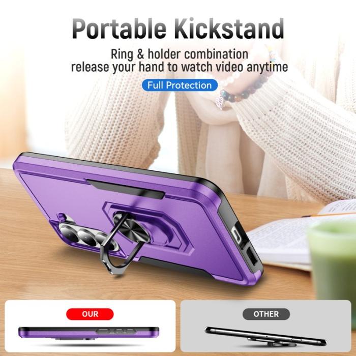 OEM - Mobilskal för Samsung Galaxy S26 Plus Militärklass Ring Kickstand Plast - Lila