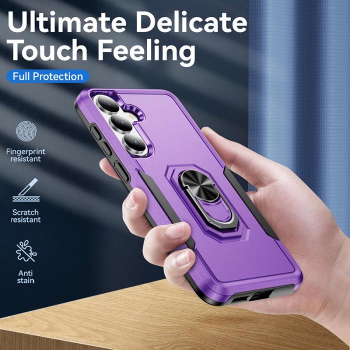OEM - Mobilskal för Samsung Galaxy S26 Plus Militärklass Ring Kickstand Plast - Lila