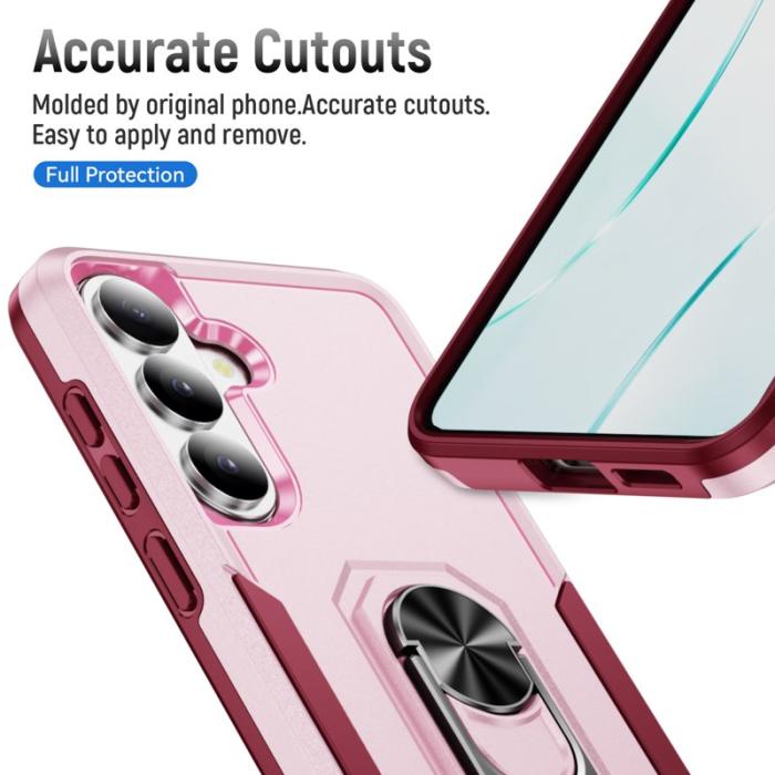 OEM - Mobilskal för Samsung Galaxy S26 Plus Militärklass Ring Kickstand Plast - Rosa