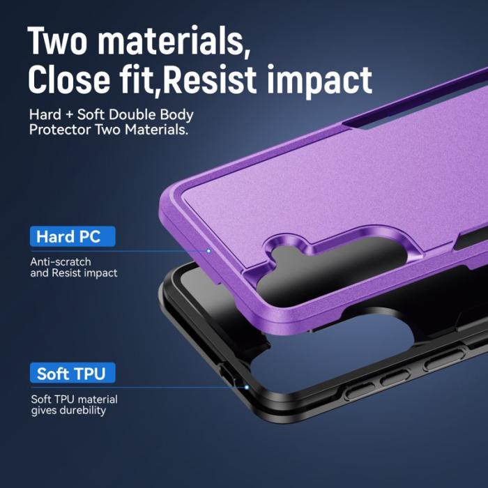 OEM - Mobilskal för Samsung Galaxy S26 Plus Militärklassad Skydd - Lila - Svart