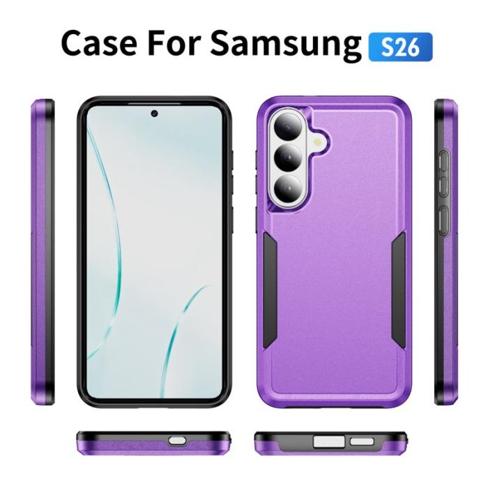 OEM - Mobilskal för Samsung Galaxy S26 Plus Militärklassad Skydd - Lila - Svart