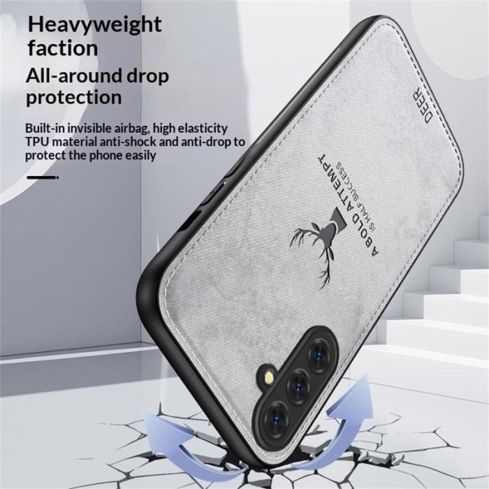 OEM - Mobilskal för Samsung Galaxy S26 Plus Mönster av hjort Konstläder - Svart