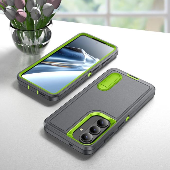 OEM - Mobilskal för Samsung Galaxy S26 Plus PC + Silikon Anti-Drop Kickstand - Grå