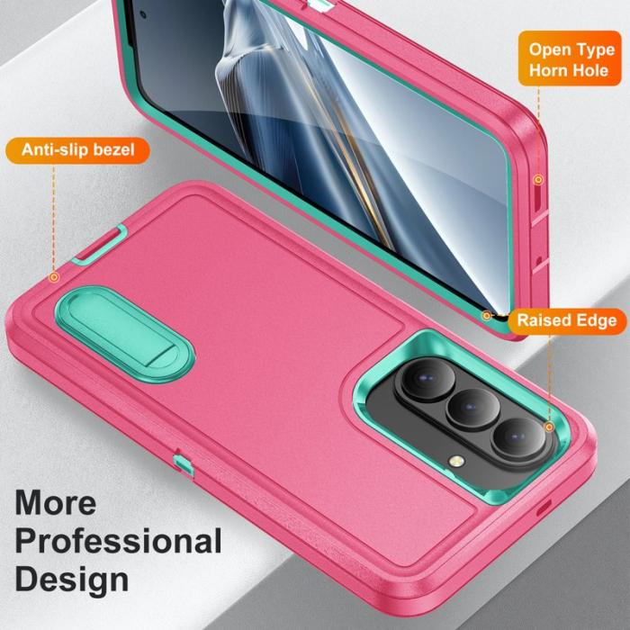 OEM - Mobilskal för Samsung Galaxy S26 Plus PC + Silikon Anti-Drop Kickstand - Rosa