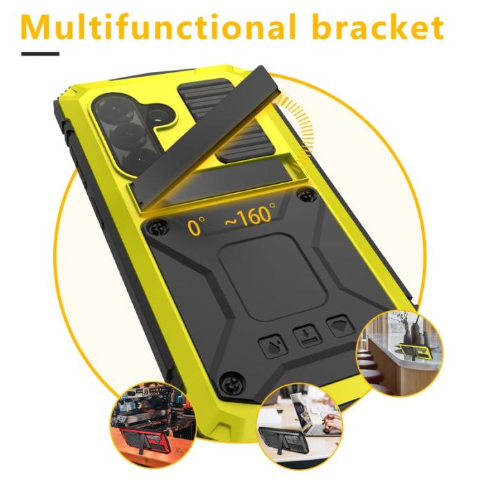 R-JUST - R-JUST Mobilskal för Samsung Galaxy S26 Plus PC + Silikon Kickstand - Gul