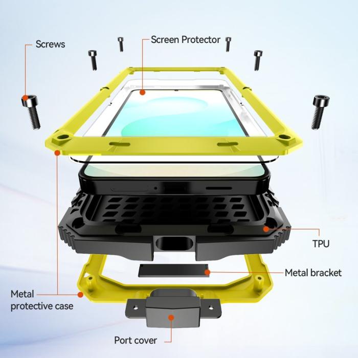 R-JUST - R-JUST Mobilskal för Samsung Galaxy S26 Plus PC + Silikon Kickstand - Gul