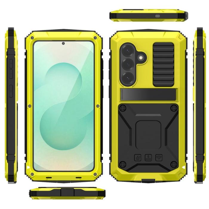 R-JUST - R-JUST Mobilskal för Samsung Galaxy S26 Plus PC + Silikon Kickstand - Gul