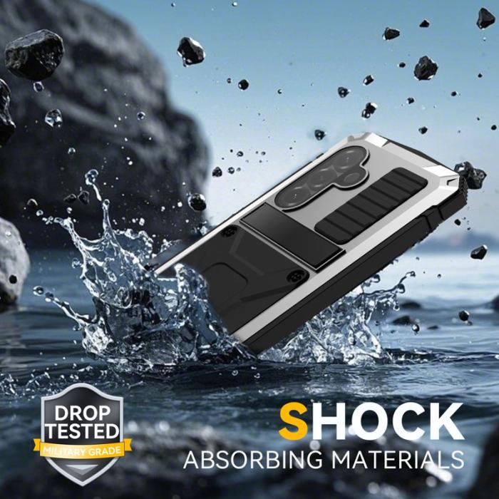 R-JUST - R-JUST Mobilskal för Samsung Galaxy S26 Plus PC + Silikon Kickstand - Silver