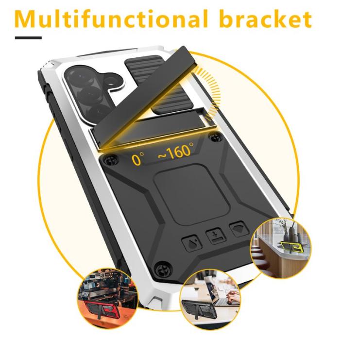 R-JUST - R-JUST Mobilskal för Samsung Galaxy S26 Plus PC + Silikon Kickstand - Silver