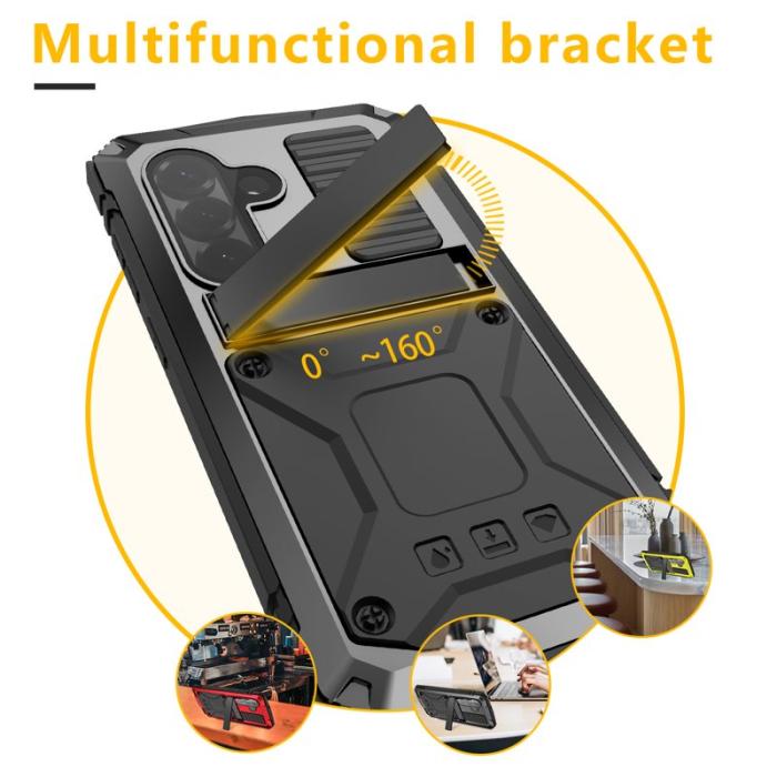 R-JUST - R-JUST Mobilskal för Samsung Galaxy S26 Plus PC + Silikon Kickstand - Svart