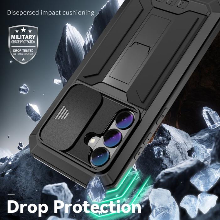 R-JUST - R-JUST Mobilskal för Samsung Galaxy S26 Plus PC + silikon + metall - Svart