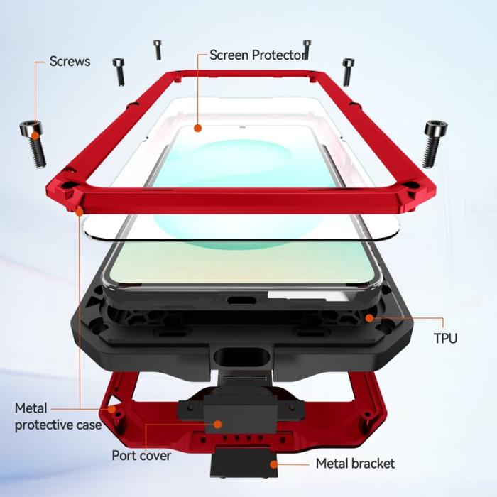 R-JUST - R-JUST Mobilskal för Samsung Galaxy S26 Plus PC + Silikon - Röd
