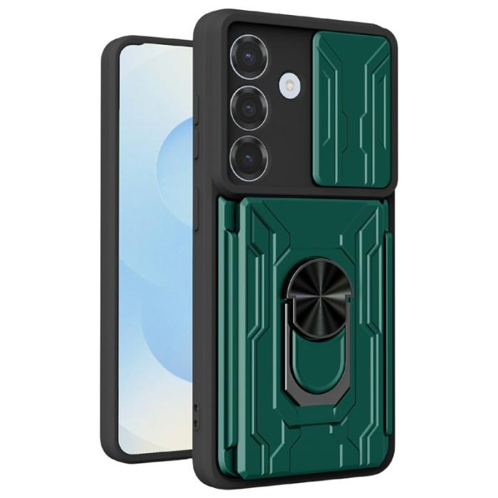 OEM - Mobilskal för Samsung Galaxy S26 Plus PC + TPU Kickstand - Svartgrön