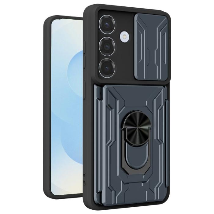 OEM - Mobilskal för Samsung Galaxy S26 Plus PC + TPU Kickstand - Titangrå