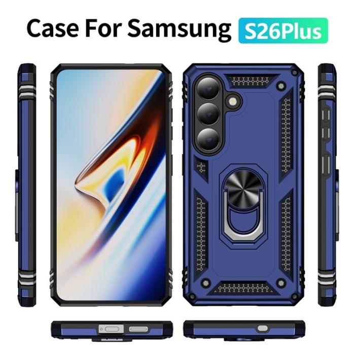 OEM - Mobilskal för Samsung Galaxy S26 Plus PC + TPU med Kickstand - Blå