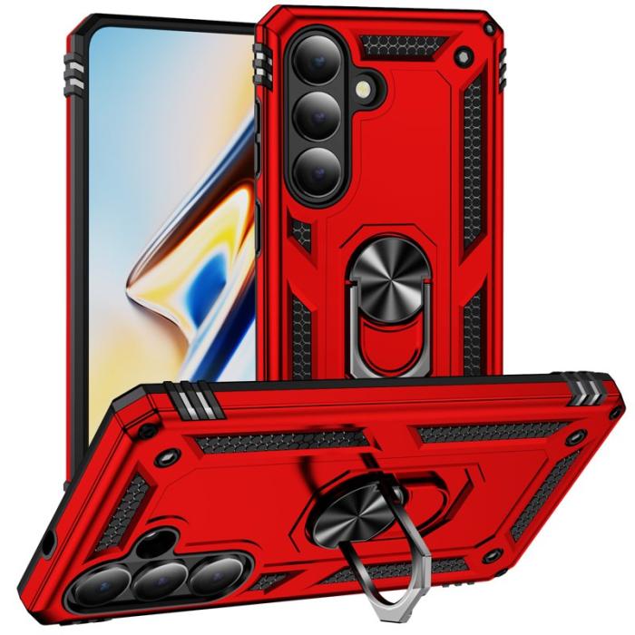 OEM - Mobilskal för Samsung Galaxy S26 Plus PC + TPU med Kickstand - Röd