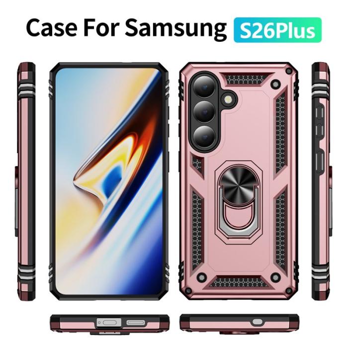 OEM - Mobilskal för Samsung Galaxy S26 Plus PC + TPU med Kickstand - Roséguld