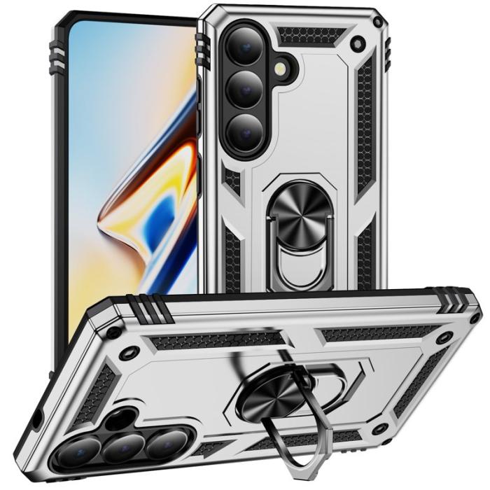 OEM - Mobilskal för Samsung Galaxy S26 Plus PC + TPU med Kickstand - Silver