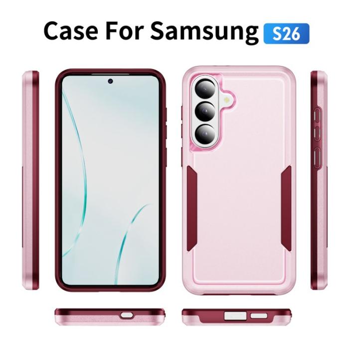 OEM - Mobilskal för Samsung Galaxy S26 Plus PC + TPU Militärklass - Rosa