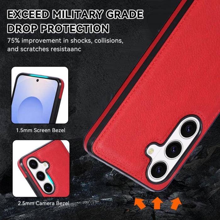 OEM - Mobilskal för Samsung Galaxy S26 Plus Shockproof Konstläder - Röd