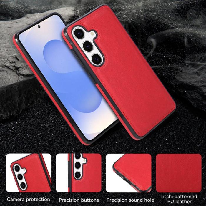 OEM - Mobilskal för Samsung Galaxy S26 Plus Shockproof Konstläder - Röd