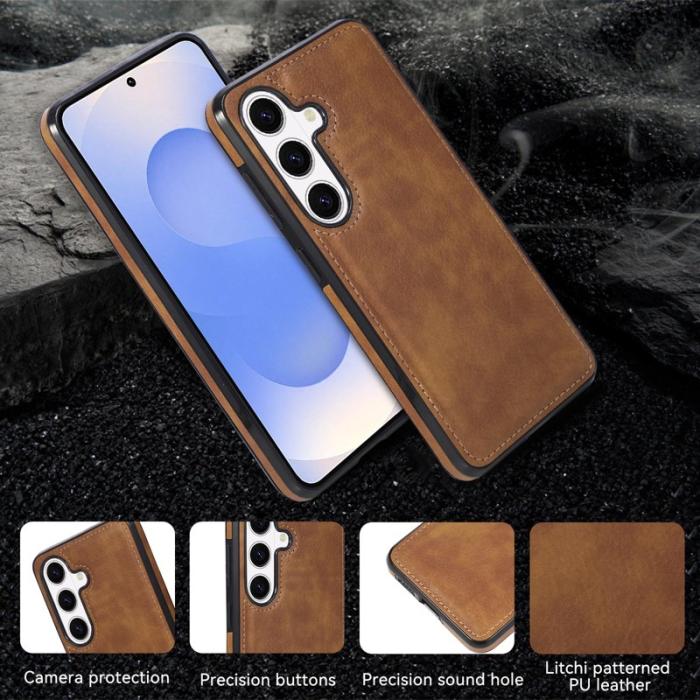 OEM - Mobilskal för Samsung Galaxy S26 Plus Shockproof PU + TPU - Brun