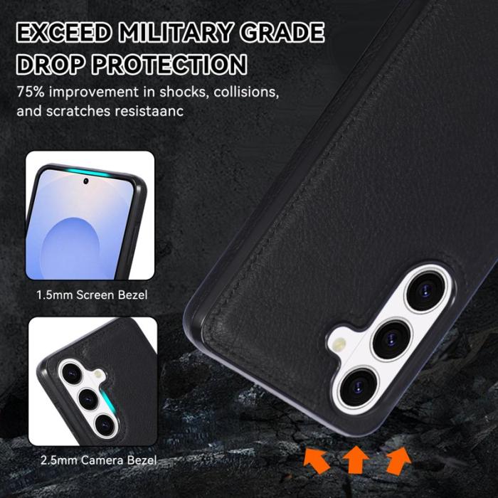 OEM - Mobilskal för Samsung Galaxy S26 Plus Shockproof PU + TPU - Svart