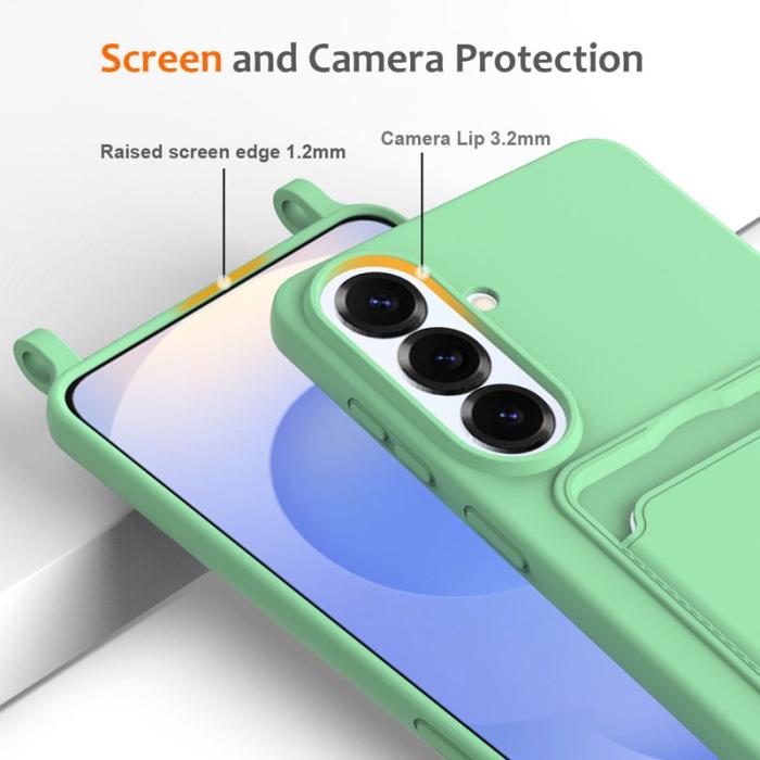 OEM - Mobilskal för Samsung Galaxy S26 Plus Silikon Kortfack - Grön