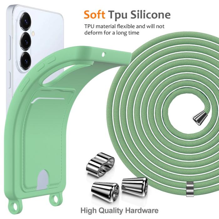 OEM - Mobilskal för Samsung Galaxy S26 Plus Silikon Kortfack - Grön