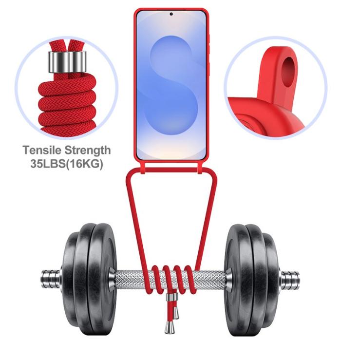 OEM - Mobilskal för Samsung Galaxy S26 Plus Silikon Kortfack - Röd