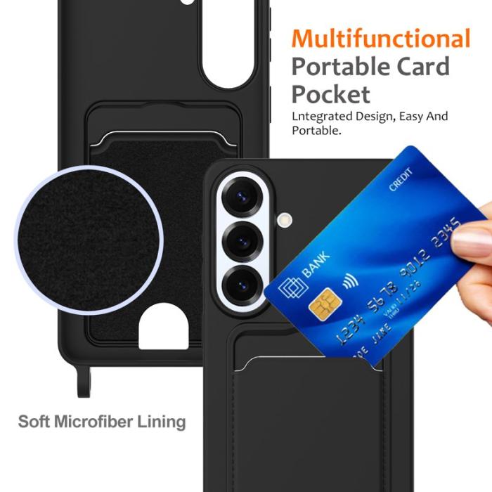 OEM - Mobilskal för Samsung Galaxy S26 Plus Silikon med kortfack - Svart