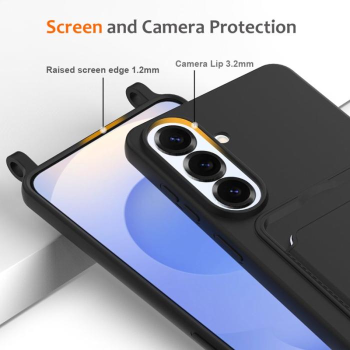 OEM - Mobilskal för Samsung Galaxy S26 Plus Silikon med kortfack - Svart