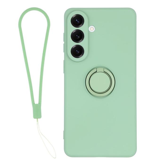 OEM - Mobilskal för Samsung Galaxy S26 Plus Silikon med Ring Kickstand - Grön