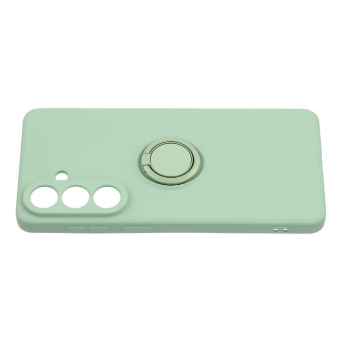 OEM - Mobilskal för Samsung Galaxy S26 Plus Silikon med Ring Kickstand - Grön