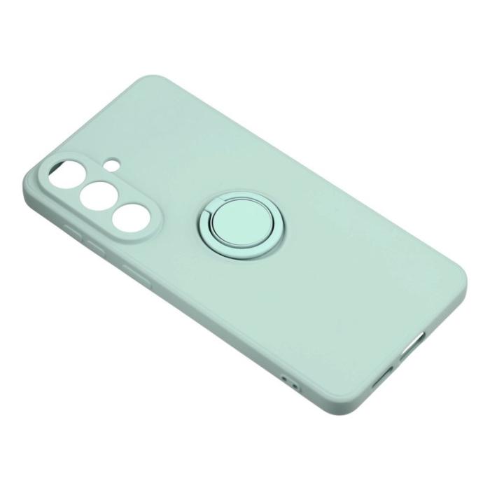 OEM - Mobilskal för Samsung Galaxy S26 Plus Silikon med Ring Kickstand - Mintgrön