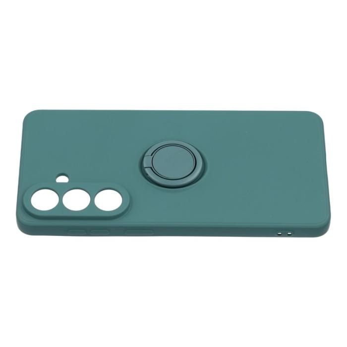 OEM - Mobilskal för Samsung Galaxy S26 Plus Silikon med Ring Kickstand - Mörkgrön