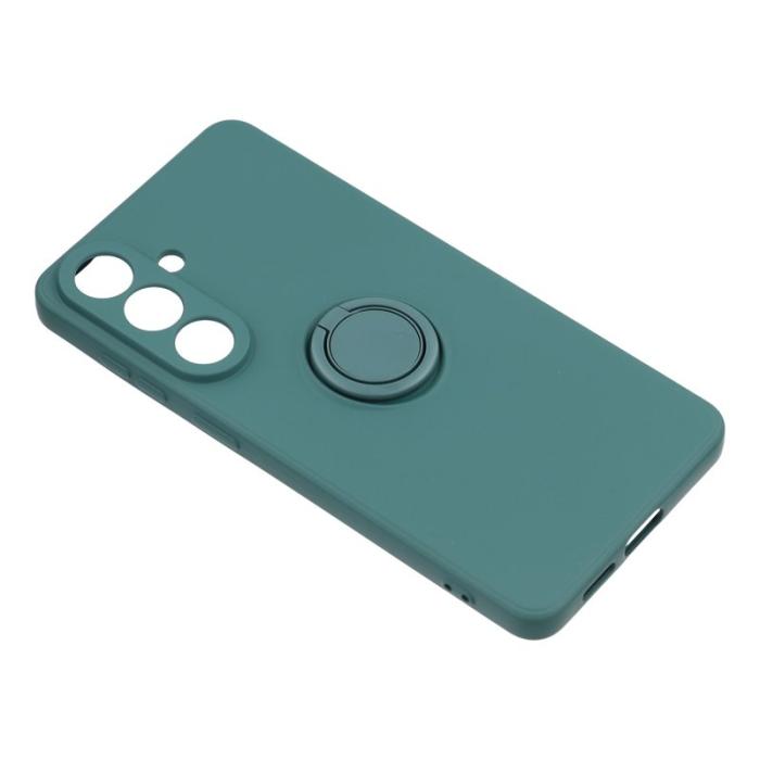 OEM - Mobilskal för Samsung Galaxy S26 Plus Silikon med Ring Kickstand - Mörkgrön