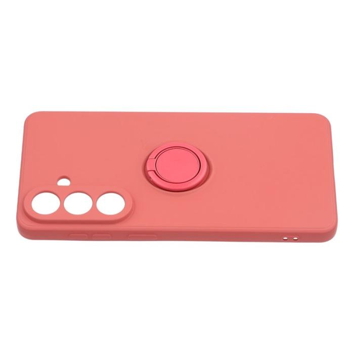OEM - Mobilskal för Samsung Galaxy S26 Plus Silikon med Ring Kickstand - Röd