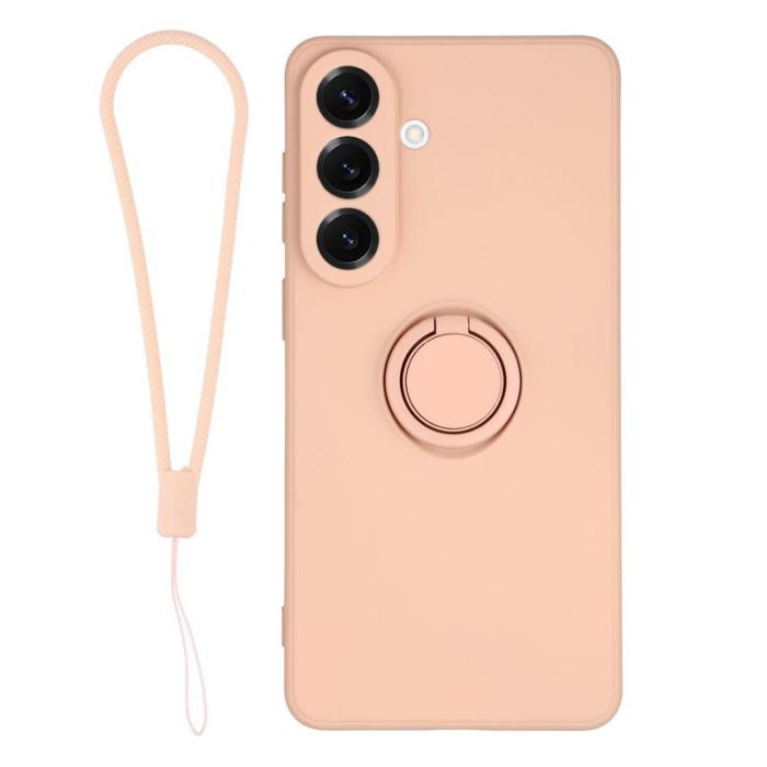 OEM - Mobilskal för Samsung Galaxy S26 Plus Silikon med Ring Kickstand - Rosa