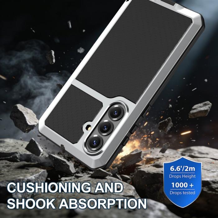 OEM - Mobilskal för Samsung Galaxy S26 Plus Silikon + Metall med Glas - Silver