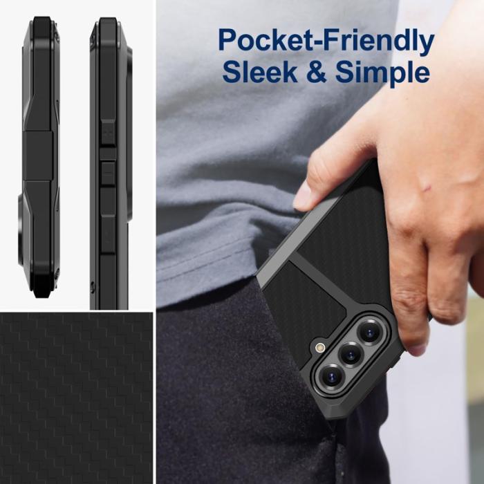 OEM - Mobilskal för Samsung Galaxy S26 Plus Silikon + Metall med Skärmskydd - Svart