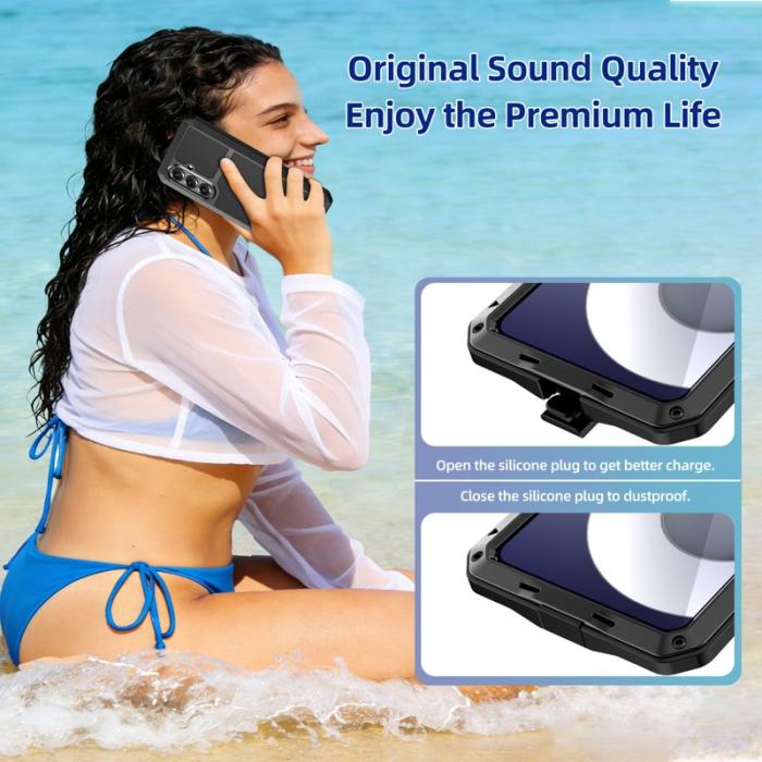 OEM - Mobilskal för Samsung Galaxy S26 Plus Silikon + Metall med Skärmskydd - Svart