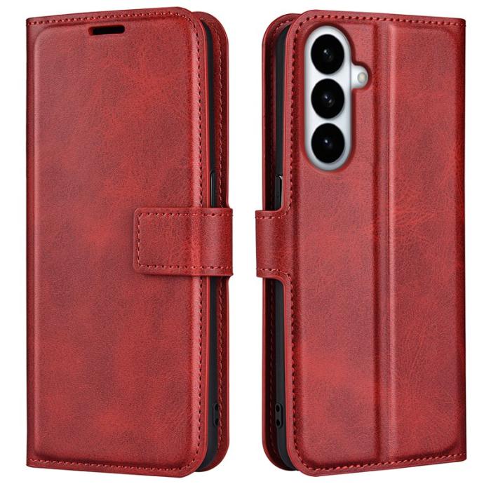 OEM - Mobilskal för Samsung Galaxy S26 Plus Stativ Anti-Scratch Konstläder - Röd