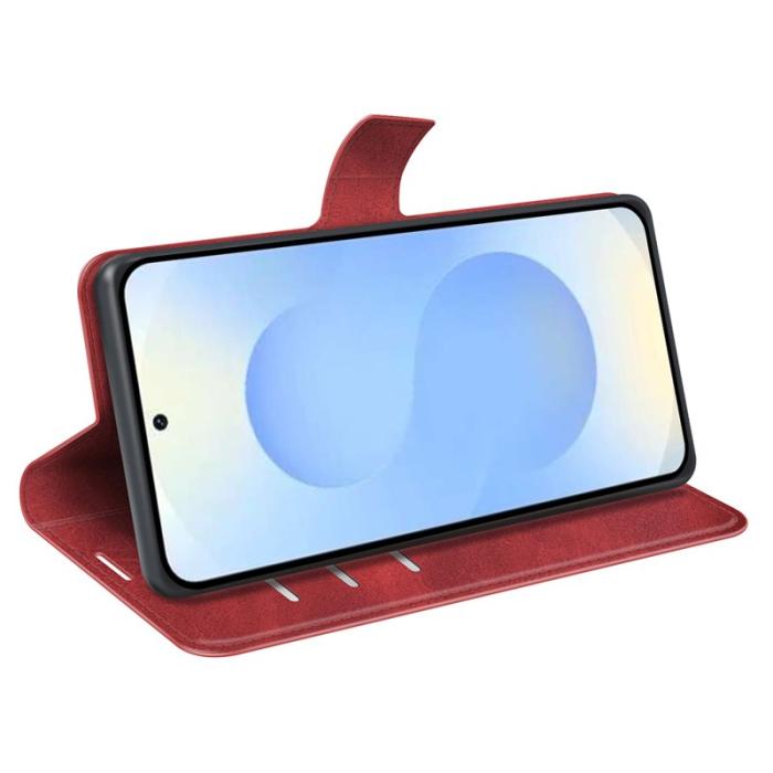 OEM - Mobilskal för Samsung Galaxy S26 Plus Stativ Anti-Scratch Konstläder - Röd