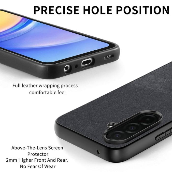 OEM - Mobilskal för Samsung Galaxy S26 Plus Stötbeständig Slim Retro Konstläder Svart