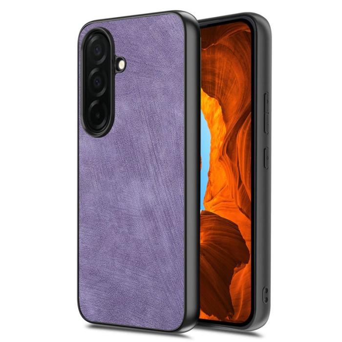 OEM - Mobilskal för Samsung Galaxy S26 Plus Stöttålig Slim Retro Konstläder - Lila